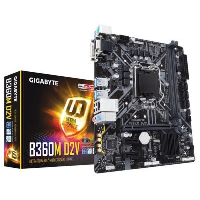 GIGABYTE B360M D2V DDR4 VGA DVI-D USB 3.0 1151v2 GIGABYTE B360M D2V DDR4 VGA DVI-D USB 3.0 1151v2